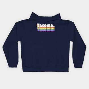 Tacoma \\// Retro Typography Design Kids Hoodie